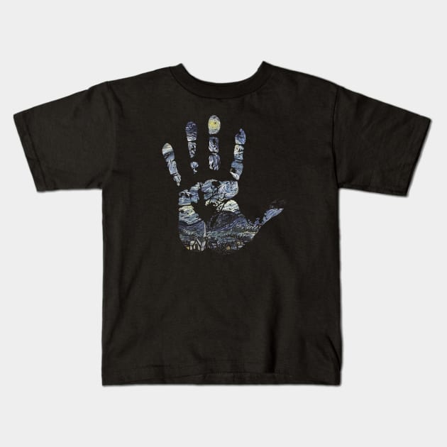 starry night Kids T-Shirt by Lamink